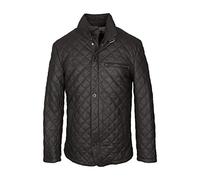 Elegante und hochwertige Herren Premium Lederjacke Leno aus weichem Lammleder (schwarz schwarz 60)