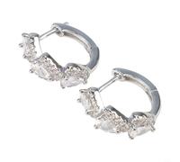Elegante Zirkonia Ohrstecker Damen 925 für sterling Silber Nadel Kristall Blume Design Alltag Büro Party Geschenkbox 2x2cm(02)