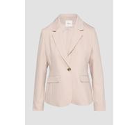 Jackenblazer S.OLIVER BLACK LABEL, Damen, Gr. 42, rosa (sepia rose), Obermaterial: 54% Baumwolle, 43% Polyester, 3% Elasthan. Futter: 100% Polyester, unifarben, slim fit taillenbedeckt, Blazer, mit Re