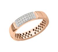 Eleganter Damenring, Russisches Rotgold 585, mit Brillanten 24 Stück 0,15 ct. FVS1, Breite ca. 4 mm 22 mm (69) SOKOLOV Jewelry