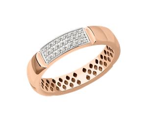 Eleganter Damenring, Russisches Rotgold 585, mit Brillanten 24 Stück 0,15 ct. FVS1, Breite ca. 4 mm 22 mm (69) SOKOLOV Jewelry