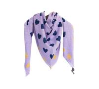 Eleganter Dreiecksschal mit Herzmuster für Damen 200x90 cm ideal für kühle Tage Lila/Orange