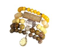 Eleganter handgefertigter Stein-Perlenschmuck, natürliche Textur, für Freunde oder Liebhaber, Geschenk, Naturstein