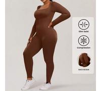 Eleganter, lässiger Jumpsuit mit fester Taille, enger Passform, quadratischem Ausschnitt und Große Größen für Frauen