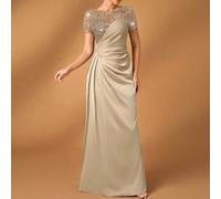 Eleganter, luxuriöser Mermaid-Saum Rock mit Perlen, Pailletten und Raffungen aus Satin, geeignet für Hochzeiten, Partys, Urlaub, Galas, Abendkleider,