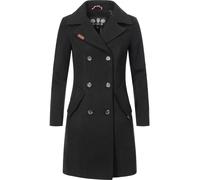 Kurzmantel MARIKOO "Nanakoo", Damen, Gr. M (38), schwarz, Oberstoff: 90% Polyacryl, 8% Viskose, 2% Elasthan. Futter: 100% Polyester. Ärmelfutter: 100% Polyester, figurumspielend ca. Mitte Oberschenkel