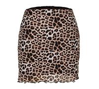 Eleganter Minirock Damen Sommer Kurzer Rock Vielseitige Informell Röcke Frauen Modisch Bedruckter Mesh Rock Schmaler Hoher Taille Bleistiftrock Wickelrock XL