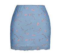 Eleganter Minirock Damen Sommer Kurzer Rock Vielseitige Informell Röcke Frauen Modisch Bedruckter Mesh Rock Schmaler Hoher Taille Bleistiftrock Wickelrock XL