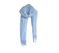 Eleganter Modeschal mit Fransen- Halstuch für Damen 75x180 cm Babyblau