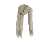 Eleganter Modeschal mit Fransen- Halstuch für Damen 75x180 cm Beige