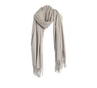 Eleganter Modeschal mit Fransen- Halstuch für Damen 75x180 cm Hellbraun