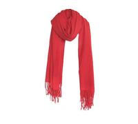 Eleganter Modeschal mit Fransen- Halstuch für Damen 75x180 cm Korallrot