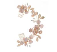 Eleganter Perlen Strass Haarkamm für Frauen, Hochzeit und Party | Kupfer mit Kunstperlen, Goldene Ausführung, Handgefertigter Schmuck, Passend für Rollenspiel und Tanz