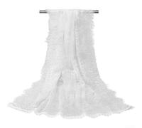 Eleganter Spitzenschal für Braut, 160x65 cm, Schwarz oder für weiß | Soft Polyester, Elegant Hollow Lace Design, für versatile For Head Or Shoulder Wear, Suitable For All Seasons