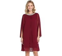 elegantes Damen Abend-Kleid Chiffon-Kleid mit 3/4-Ärmeln Cocktail-Kleid 935924 Bordeaux-Rot 36