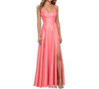 Elegantes Damen Abendkleid für Hochzeiten Partys Langarm Maxikleid mit Fließendem Stoff Quadratischer Ausschnitt Einfarbiges Festliches Kleid