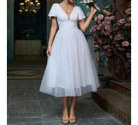 Elegantes Damen-Cocktailkleid aus Spitze, Mesh und Patchwork, geeignet für Cocktailpartys, Proms, Homecoming, Bridal-Shower, Verlobungsempfänge, Probe