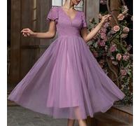 Elegantes Damen-Cocktailkleid aus Spitze und Mesh, geeignet für Cocktailpartys, Proms, Homecoming, Bridal-Shower, Verlobungsempfänge, Probeessen, pass