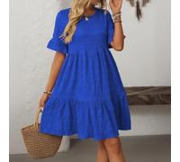 Elegantes Damen Kleid Kurz Solid Farbe Lockerer Schnitt M-2XL | Für Strandurlaub, Leicht & Luftig, Ideal für Frauen, Weiches Polyestergemisch, Größen M-2XL