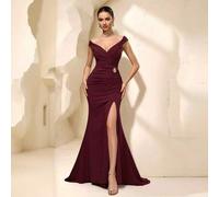 Elegantes, einfarbiges, hochgeschlitztes Abendkleid für Damen, luxuriöse Abendkleider für Frauen, glamouröses Kleid für den Abschluss
