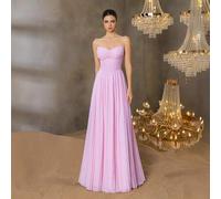 Elegantes Kleid mit Herz-Ausschnitt, strukturiertem Bustier-Detail und Fischgräten-Steppung - fließender plissierter Chiffon-Rock für formelle Frühlin