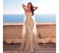 Elegantes paillettenbesetztes Meerjungfrau-Abendkleid, bodenlang - eine ideale Wahl für Hochzeiten, formelle Galas, Preisverleihungen und exklusive Pa