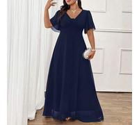 Elegantes Pendler-Lässig Chiffon Raffungen Kurzarm Taille Schleife ausgestelltes Maxikleid, vielseitiger & bequemer Stoff, geeignet für Frühling, Somm