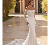 Elegantes schulterfreies Brautkleid aus Spitze - perfekt für Weihnachten, Halloween, Hochzeiten, Abschlussbälle und Geburtstage