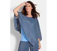 Elegantes Shirt mit Plissee-Überwurf blau 52