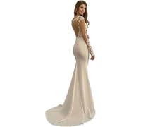 Elegantes Spitzen-Hochzeitskleid mit langen Ärmeln und Blumenapplikationen, Meerjungfrau-Silhouette Brautkleid für Braut und Brautjungfer