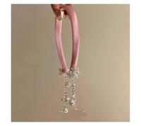 Elegantes, weißes, dünnes Stirnband mit Quasten und hohem Haaransatz | Modische Haaraccessoires for Damen von National Style Out(Pink)
