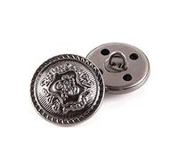 Elegantyl 10 Stück 15/20/25mm Vintage Kleidungsknöpfe Gold/Silber/Schwarz Metallknöpfe für Kleidung Hemdknöpfe, Schwarz, 20mm