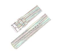 Elegantyl 12mm 14mm 16mm 18mm 20mm 22mm Nylon Canvas Uhrenarmband Ersatzarmband, Regenbogen, 18mm