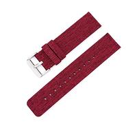 Elegantyl 12mm 14mm 16mm 18mm 20mm 22mm Nylon Canvas Uhrenarmband Ersatzarmband, Rot, 16mm