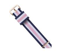 Elegantyl 14mm 16mm 18mm 20mm 22mm Nylon Uhrenarmband Roségold und Silber Schnalle Männer und Frauen Uhrenarmband, 12mm