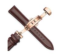 Elegantyl 14mm - 24mm Uhrenarmband aus Leder mit Schmetterlingsschnalle.Lederarmband, schlicht.Uhrenzubehör, 20mm