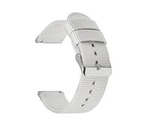Elegantyl 18mm 20mm 22mm 24mm Quick Release Uhrenarmband Nato Canvas Nylon Uhrenarmband Uhrenzubehör, Weiß, 20mm