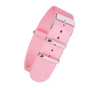 Elegantyl 18mm 20mm 22mm einfarbiges Uhrenarmband Nylon Nato Uhrenarmband Armbanduhr Band mit Edelstahlschnalle, Rosa, 20mm