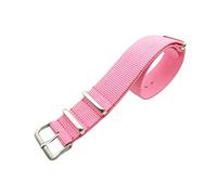 18mm 20mm Stripe Nato Woven Fiber Uhrenarmband Nato Strap Nylon Watch Ersatzarmband, Rosa, 20mm