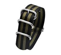 Elegantyl 18mm - 24mm Nato Strapazierfähiges Nylon-Armband Stripe Rainbow Canvas Ersatz-Uhrenarmband, 18mm
