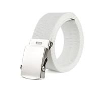 Elegantyl 2,5cm Breite Herren/Damen Canvas Gürtel Outdoor Training Jeans Gürtel Nylon Geflochtener Gürtel 80-120cm, Weiß, 120cm