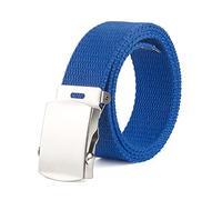 Elegantyl 2,5cm Breite Herren/Damen Canvas Gürtel Outdoor Training Jeans Gürtel Nylon Geflochtener Gürtel 80-120cm, Blau, 90cm