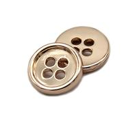 Elegantyl 20 Stück 11mm Metallknöpfe für Kleidung Dekorationen 4 Löcher Knöpfe Nähzubehör, Gold, 11mm
