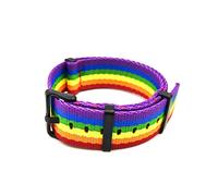 Elegantyl 20mm 22mm Nylon-Uhrenarmband Nato-Uhrenarmband Strapazierfähiges Ersatz-Uhrenarmband aus Segeltuch, Regenbogen, 22mm