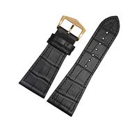 Elegantyl 26mm 30mm Uhrenarmband Schwarz/Braun Echtes Lederarmband für Herrenuhrenzubehör, 30mm