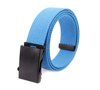Elegantyl 3,8cm Canvas Gürtel Herren/Damen Jeans Gürtel Metall Automatische Schnalle Canvas Gurtband Taillengürtel, Hellblau, 140cm