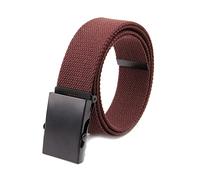 Elegantyl 3,8cm Canvas Gürtel Herren/Damen Jeans Gürtel Metall Automatische Schnalle Canvas Gurtband Taillengürtel, Kaffee, 80cm