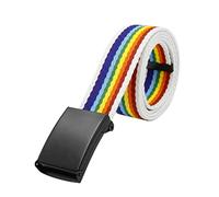 Elegantyl Bunt gewebte Gürtel Herren und Damen Streifen Farbe Nylon Geflochtener Gürtel Regenbogen Canvas Gürtel 3,8cm, 115cm