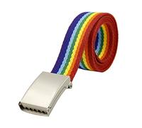 Elegantyl Bunt gewebte Gürtel Herren und Damen Streifen Farbe Nylon Geflochtener Gürtel Regenbogen Canvas Gürtel 3,8cm, 90cm