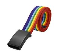 Elegantyl Bunt gewebte Gürtel Herren und Damen Streifen Farbe Nylon Geflochtener Gürtel Regenbogen Canvas Gürtel 3,8cm, 130cm